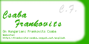 csaba frankovits business card